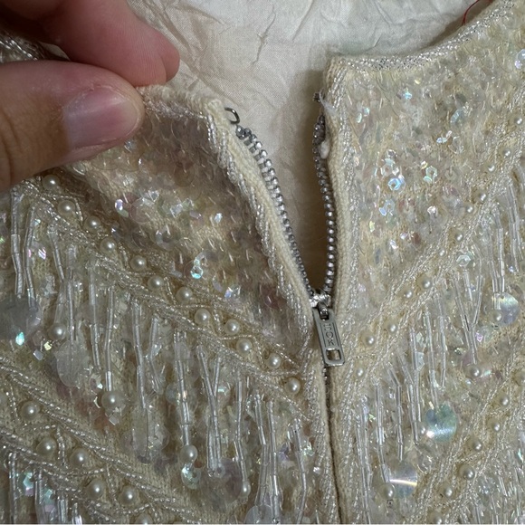 Vintage Alexander’s Beaded Sequin Wool Shell Top Hong Kong L - Picture 5 of 10